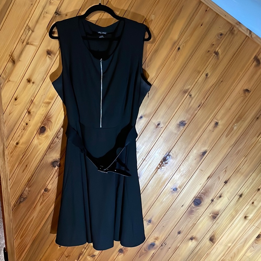City chic belted a-line dress